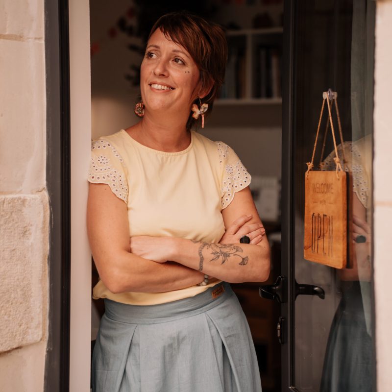 Sarah Pinault, couturière et maroquinière