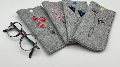 Etuis à lunette lors de l'atelier de broderie et couture en piqué libre vers Toulouse