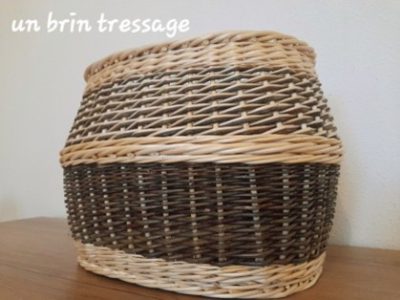 Panier ovale bicolore formation à la vannerie d'osier en Bourgogne