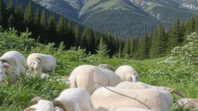 Brebis pendant la stage de berger en estive avec ou sans son chien dans les Pyrénées