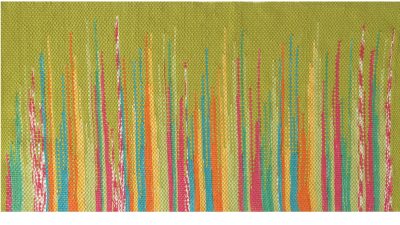 Exemple de tissage à l'issu de l'atelier avec un tisserand