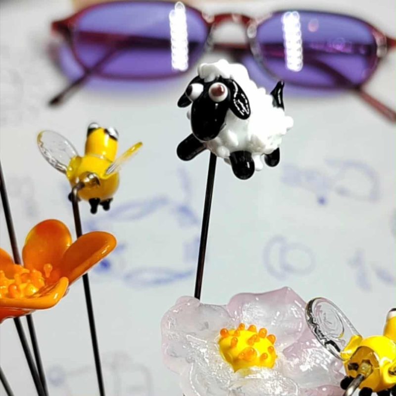 Mouton en verre atelier de Sylvie Lepage à Colomiers