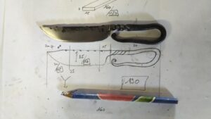 Schéma couteau stage d'initiation à la forge coutelière