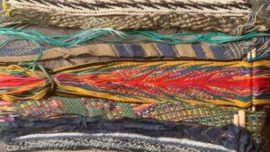 Tissages fléchés faits pendant l'atelier de tissage à Bordeaux en Nouvelle Aquitaine