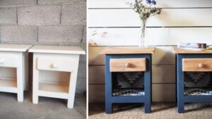 Commodes avant et après une restauration et une rénovation pendant le stage de relooking de meubles à Albi