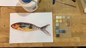 Schéma de mosaïque moderne pendant le stage à Toulouse