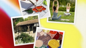 Photos stage estival de vitrail et yoga