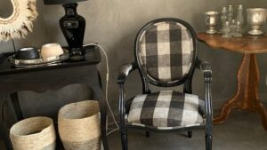 Fauteuil cabriolet d'un client de Sandrine Boulanger, tapissière d'ameublement