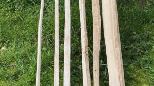 Morceaux bruts de bois au cours du stage avec un ébéniste entre Paris et Reims